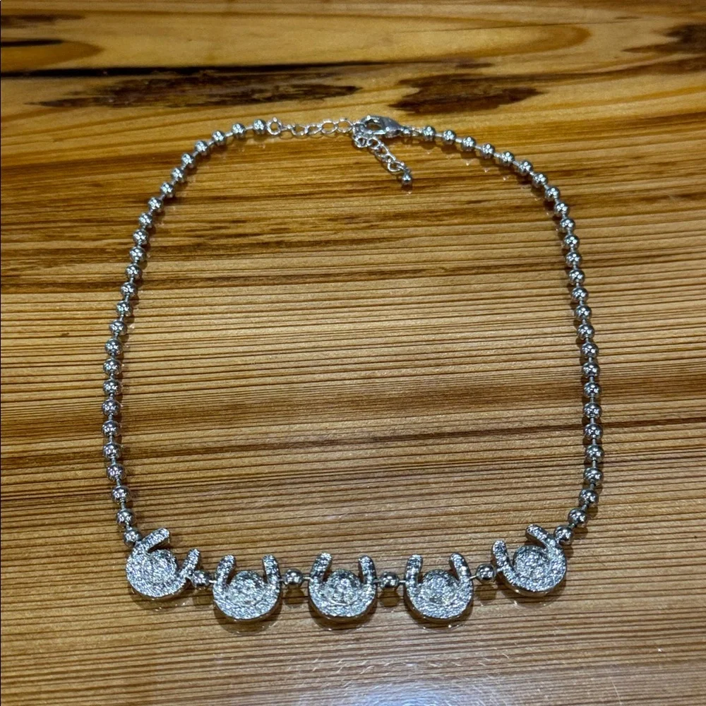 Montana Silversmith horseshoe Necklace with Pink Stones - Women Jewelry - Picture 3 of 4